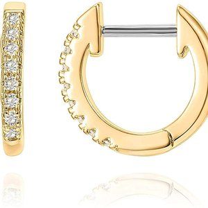 14K Gold Plated Cubic Zirconia Cuff Earrings